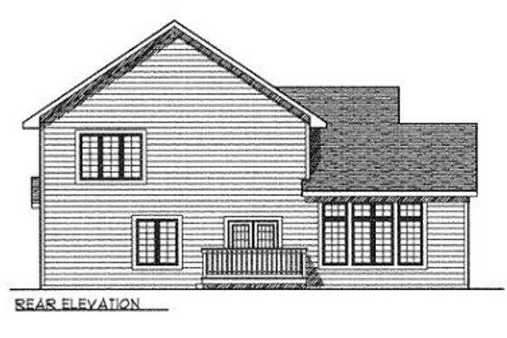 Exterior - Rear Elevation for Traditional House Plan #70-381 - 4 bed, 2.5 bath