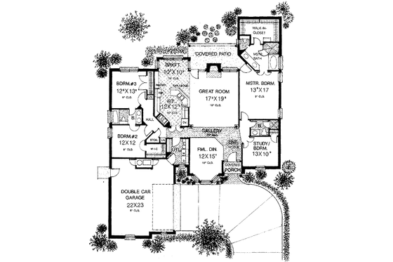Floor Plan - Main Floor for Traditional House Plan #310-813 - 4 bed, 3 bath