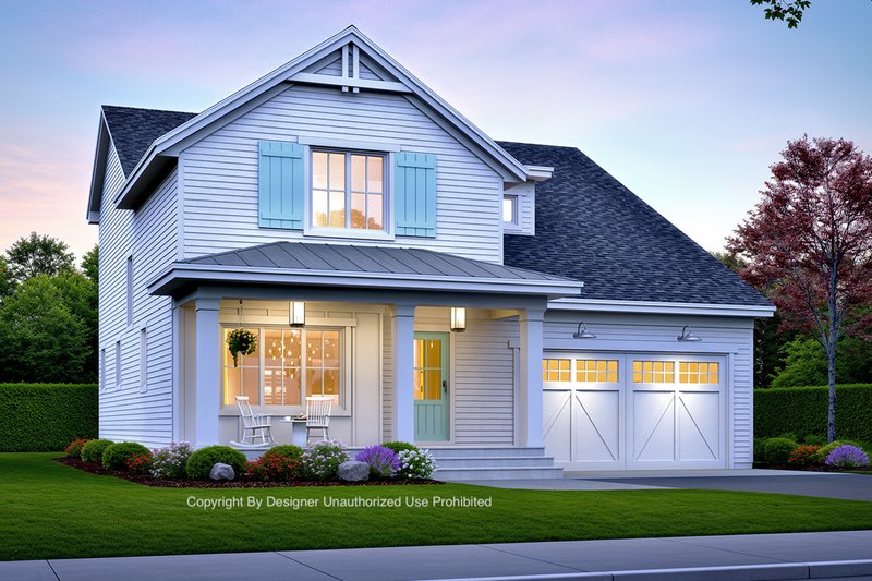 House Blueprint - Farmhouse Exterior - Front Elevation Plan #51-1351