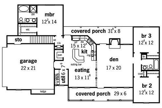 Farmhouse style, country design house plan