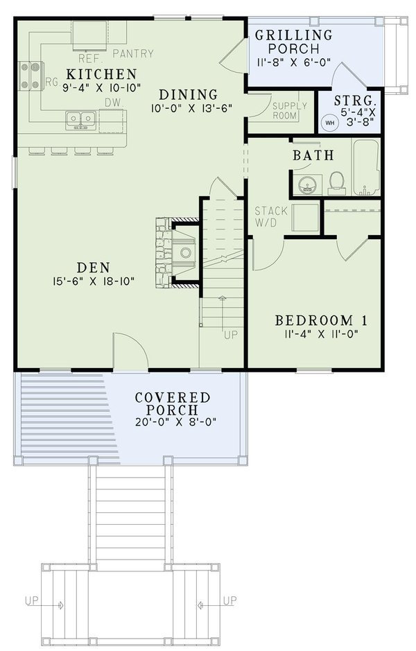 Country Floor Plan - Main Floor Plan #17-2309