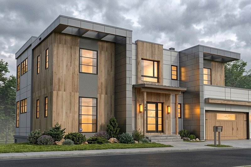 Architectural House Design - Exterior - Front Elevation 3 for Contemporary House Plan #928-353 - 4 bed, 5 bath
