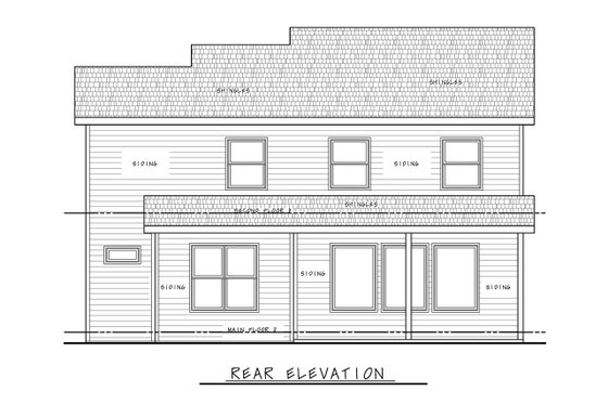 Exterior - Rear Elevation for Modern House Plan #20-2482 - 3 bed, 2.5 bath