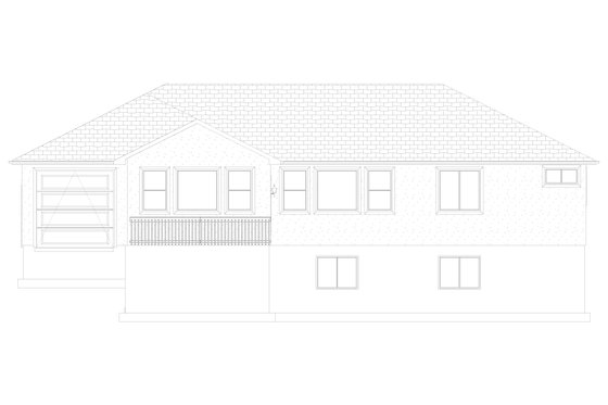 Exterior - Rear Elevation 2 for Traditional House Plan #1060-60 - 3 bed, 2 bath