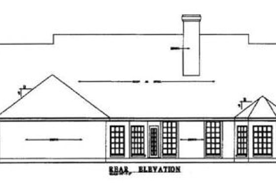 Exterior - Rear Elevation for Country House Plan #42-270 - 4 bed, 2.5 bath