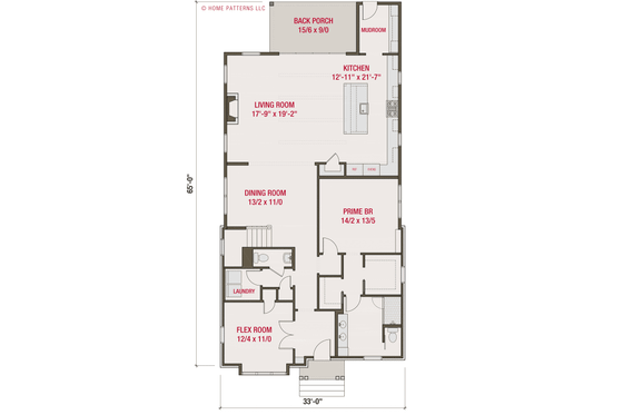 Floor Plan - Main Floor for Tudor House Plan #461-104 - 5 bed, 2.5 bath