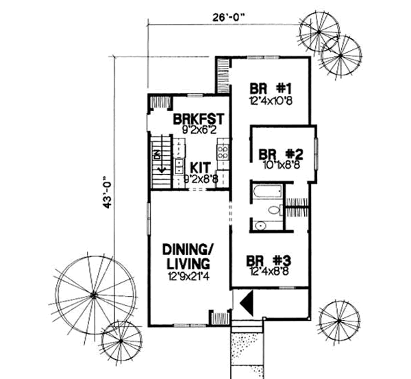 Cottage Floor Plan - Main Floor Plan #50-233