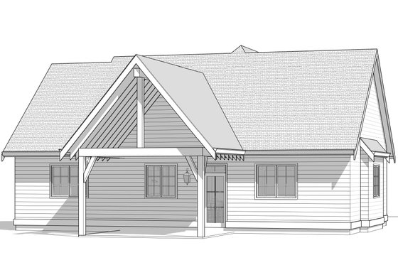 Exterior - Rear Elevation 1 for European House Plan #1114-27 - 2 bed, 1.5 bath