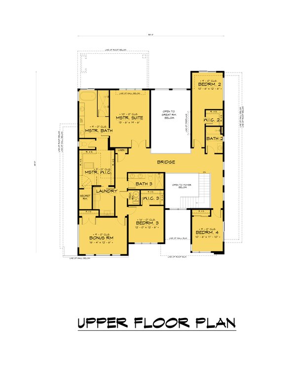 Contemporary Floor Plan - Upper Floor Plan #1066-264