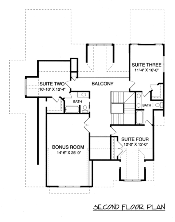 Craftsman Floor Plan - Upper Floor Plan #413-849