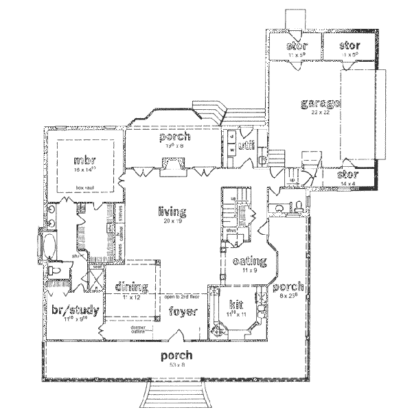 Country Floor Plan - Main Floor Plan #36-351