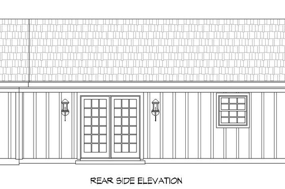 Exterior - Rear Elevation for Ranch House Plan #932-569 - 3 bed, 2 bath