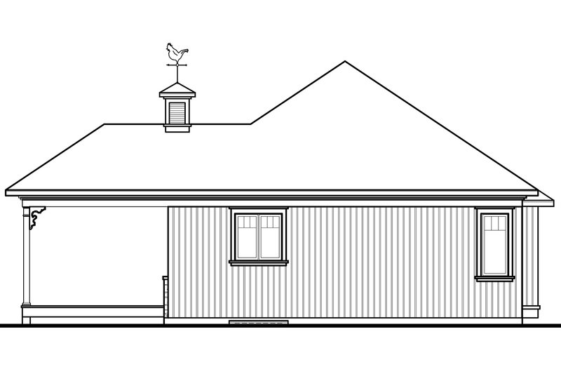 House Blueprint - Exterior - Rear Elevation for Modern House Plan #23-2661 - 2 bed, 1 bath