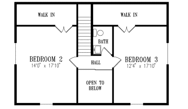 Colonial Floor Plan - Upper Floor Plan #1-121