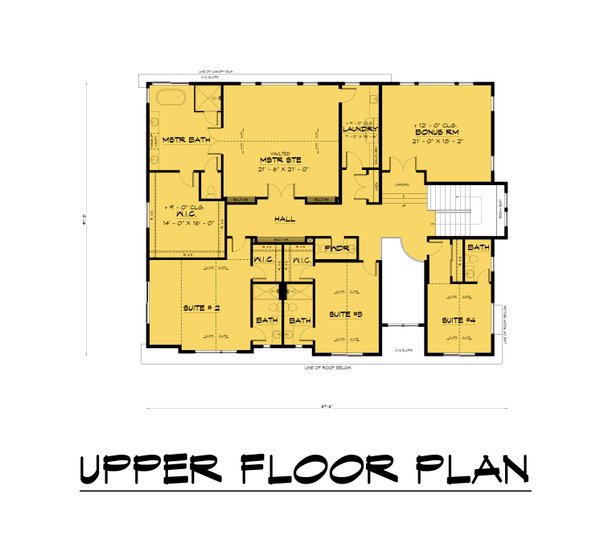 Dream House Plan - Contemporary Floor Plan - Upper Floor Plan #1066-178
