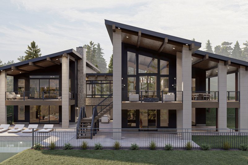 Dream House Plan - Exterior - Rear Elevation for Modern House Plan #455-292 - 1 bed, 1.5 bath