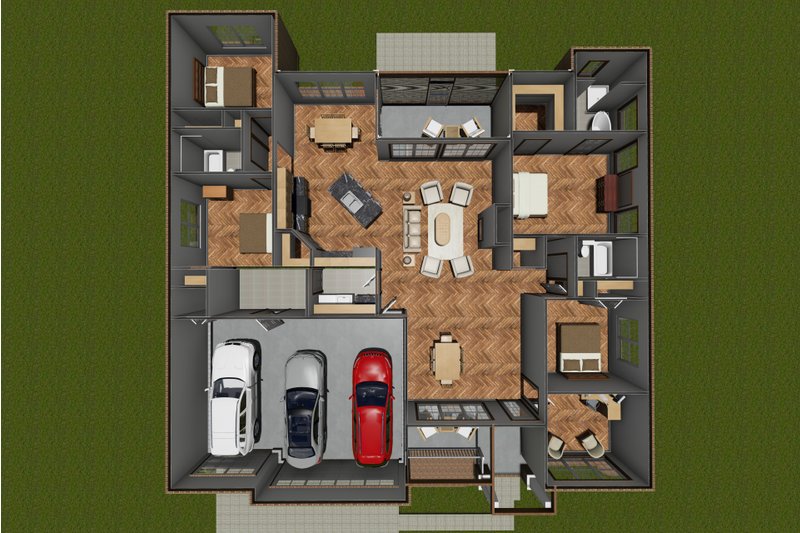 Home Plan - Floor Plan - Main Floor 1 for Traditional House Plan #513-2068 - 4 bed, 3 bath