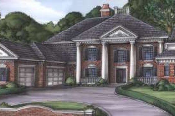 Exterior - Front Elevation for Colonial House Plan #115-174 - 5 bed, 6 bath