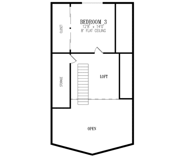 Modern Floor Plan - Upper Floor Plan #1-237