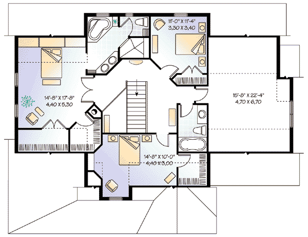 Dream House Plan - Country Floor Plan - Upper Floor Plan #23-395