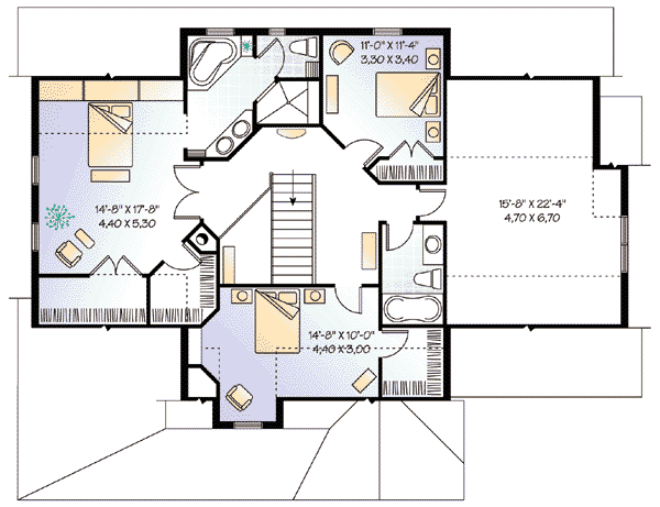 Home Plan - Country Floor Plan - Upper Floor Plan #23-395