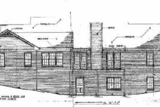 Exterior - Rear Elevation for European House Plan #10-146 - 3 bed, 2.5 bath