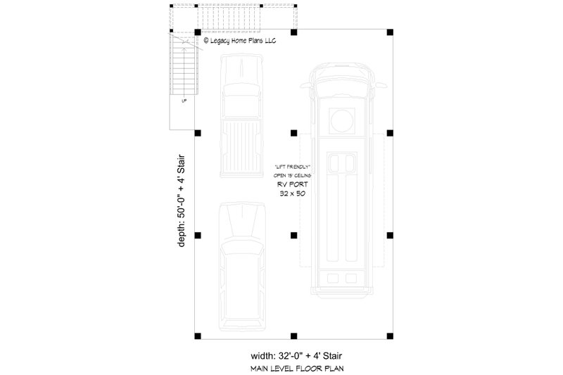 House Blueprint - Floor Plan - Main Floor for Modern House Plan #932-697, 0 bath