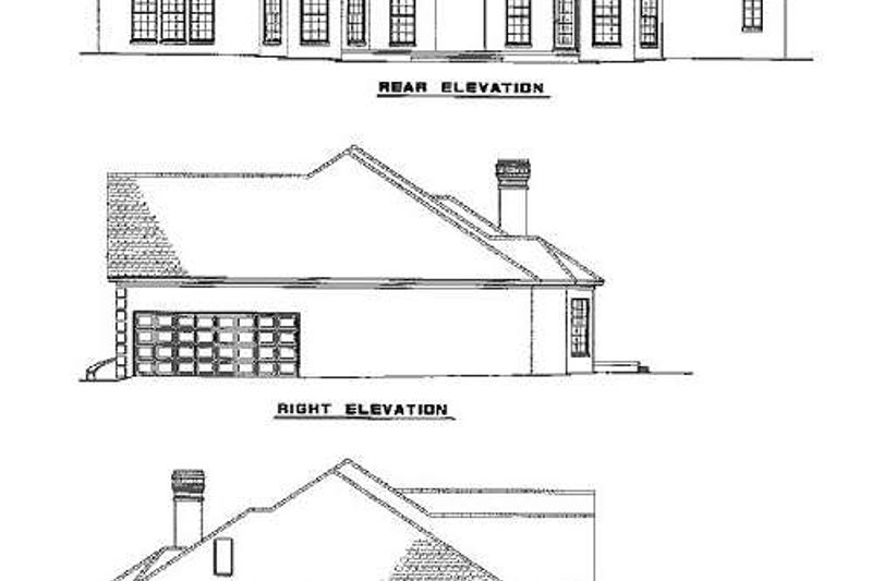 Home Plan - Exterior - Rear Elevation for Southern House Plan #17-617 - 4 bed, 3 bath
