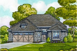 European Exterior - Front Elevation Plan #20-2069