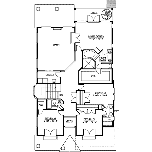 Craftsman Floor Plan - Upper Floor Plan #132-131