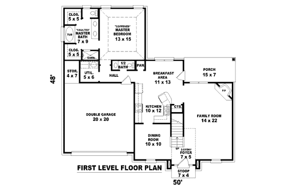 Floor Plan - Main Floor for European House Plan #81-13626 - 3 bed, 2.5 bath