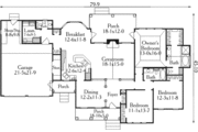 European Style House Plan - 3 Beds 2.5 Baths 1860 Sq/Ft Plan #406-209 