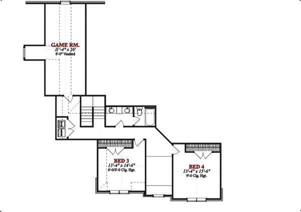 European Floor Plan - Upper Floor Plan #63-212