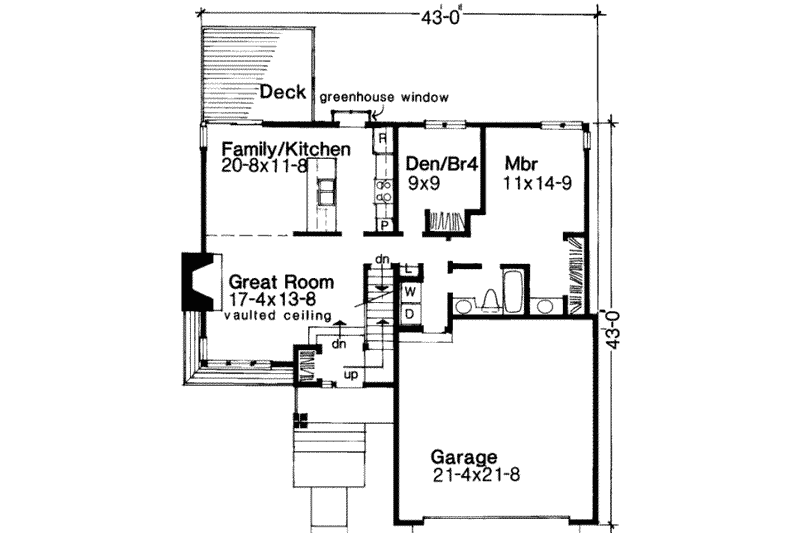 Home Plan - Floor Plan - Main Floor House Plan #320-128 - 4 bed, 2 bath