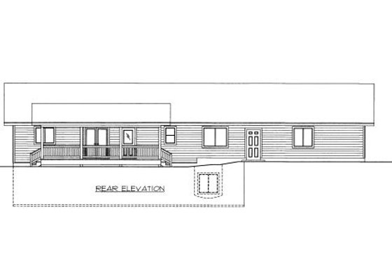 Exterior - Rear Elevation for Traditional House Plan #117-798 - 2 bed, 2 bath