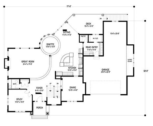 Home Plan - Traditional Floor Plan - Main Floor Plan #56-605