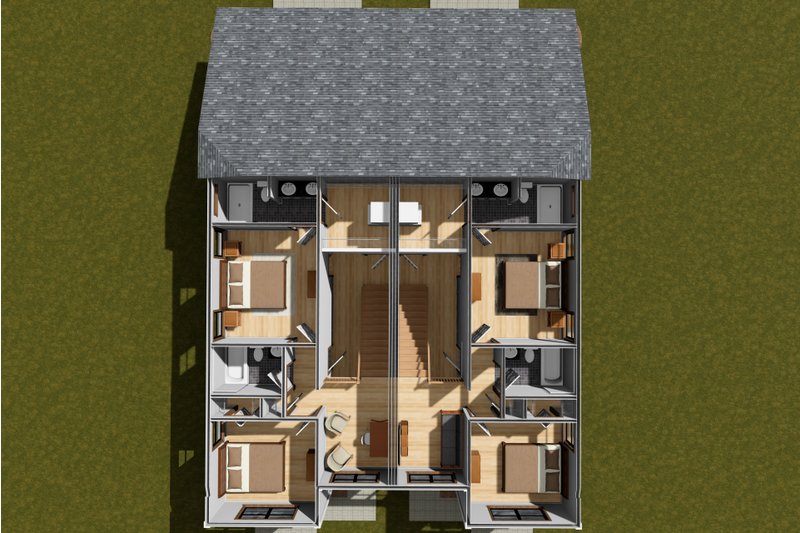 Architectural House Design - Floor Plan - Upper Floor 1 for Cottage House Plan #513-2295 - 6 bed, 6 bath
