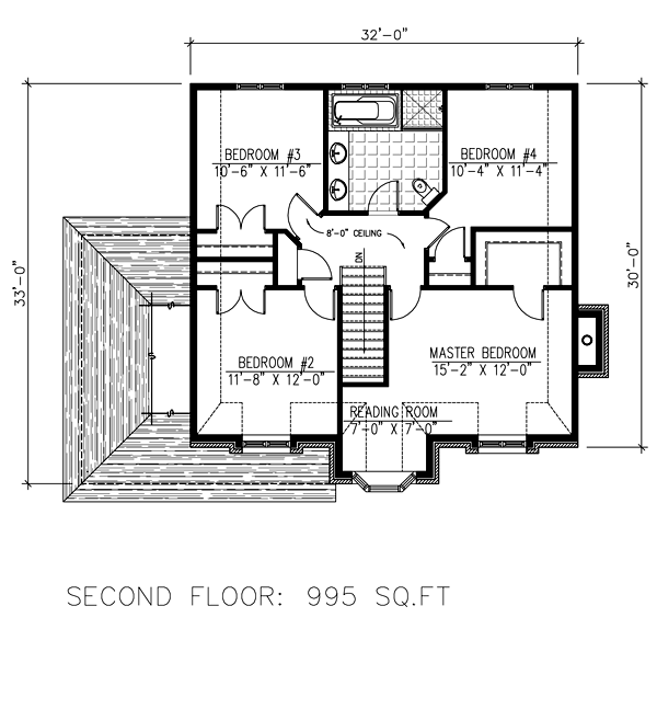 Traditional Floor Plan - Upper Floor Plan #138-377