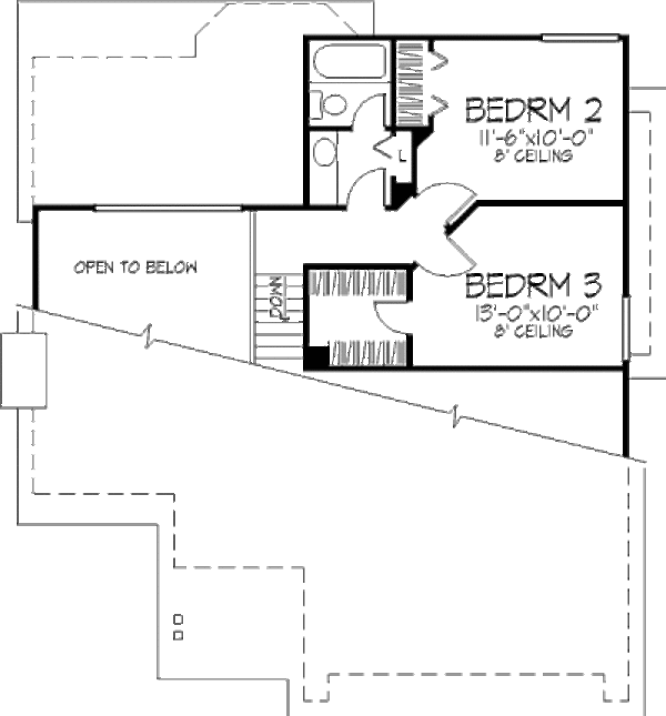 Architectural House Design - Traditional Floor Plan - Upper Floor Plan #320-335