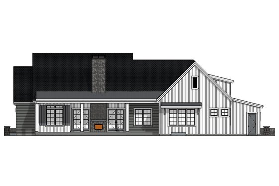 Exterior - Rear Elevation 1 for Country House Plan #1069-3 - 3 bed, 3 bath