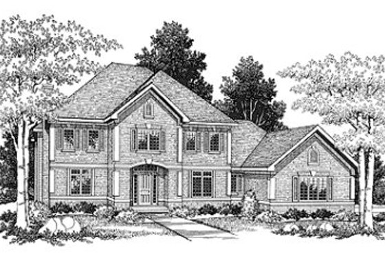 Exterior - Front Elevation for European House Plan #70-458 - 3 bed, 3 bath