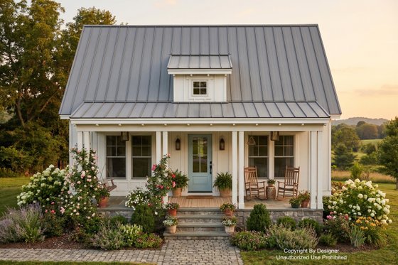 Exterior - Front Elevation for Farmhouse House Plan #51-1428 - 1 bed, 1 bath