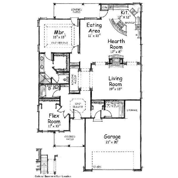 House Plan Design - Traditional Floor Plan - Main Floor Plan #20-1374