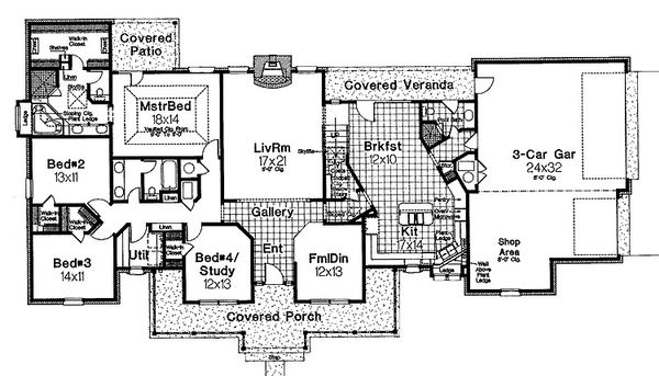 Architectural House Design - Traditional Floor Plan - Main Floor Plan #310-620