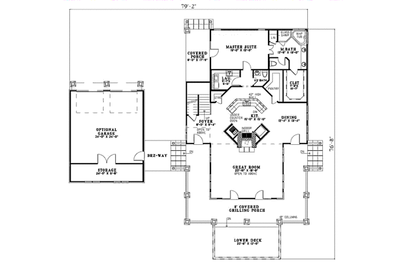 Country Style House Plan - 4 Beds 3.5 Baths 3003 Sq/Ft Plan #17-2361 ...