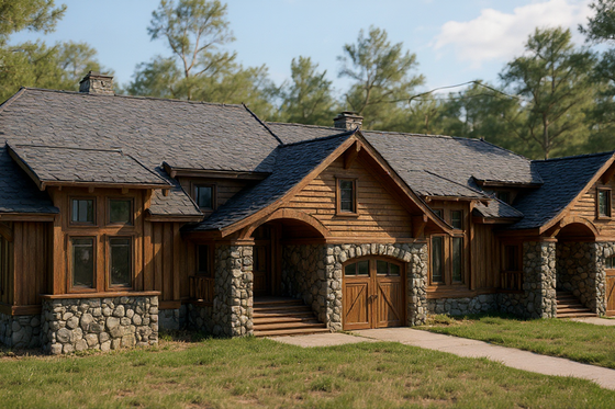 Exterior - Front Elevation for Craftsman House Plan #921-18 - 2 bed, 2 bath