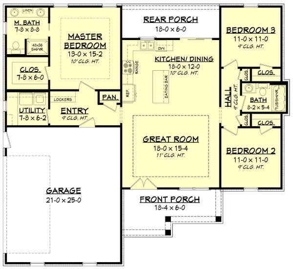 House Plan Design - Farmhouse Floor Plan - Main Floor Plan #430-200