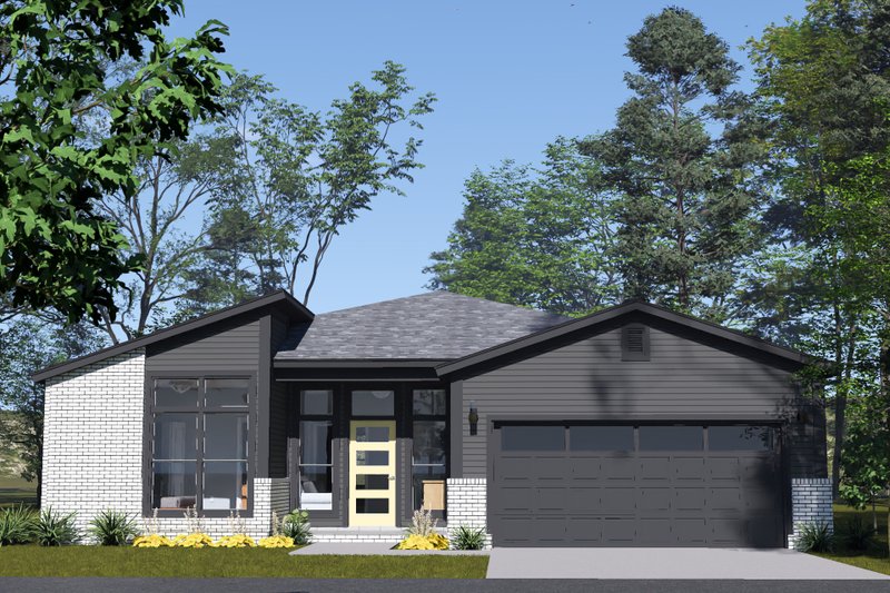 House Blueprint - Modern Exterior - Front Elevation Plan #513-2433