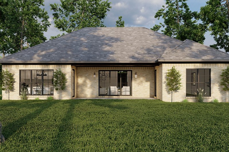 Architectural House Design - Exterior - Rear Elevation for European House Plan #923-48 - 3 bed, 2 bath
