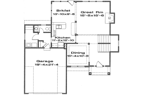 Floor Plan - Main Floor for Traditional House Plan #6-116 - 4 bed, 3.5 bath